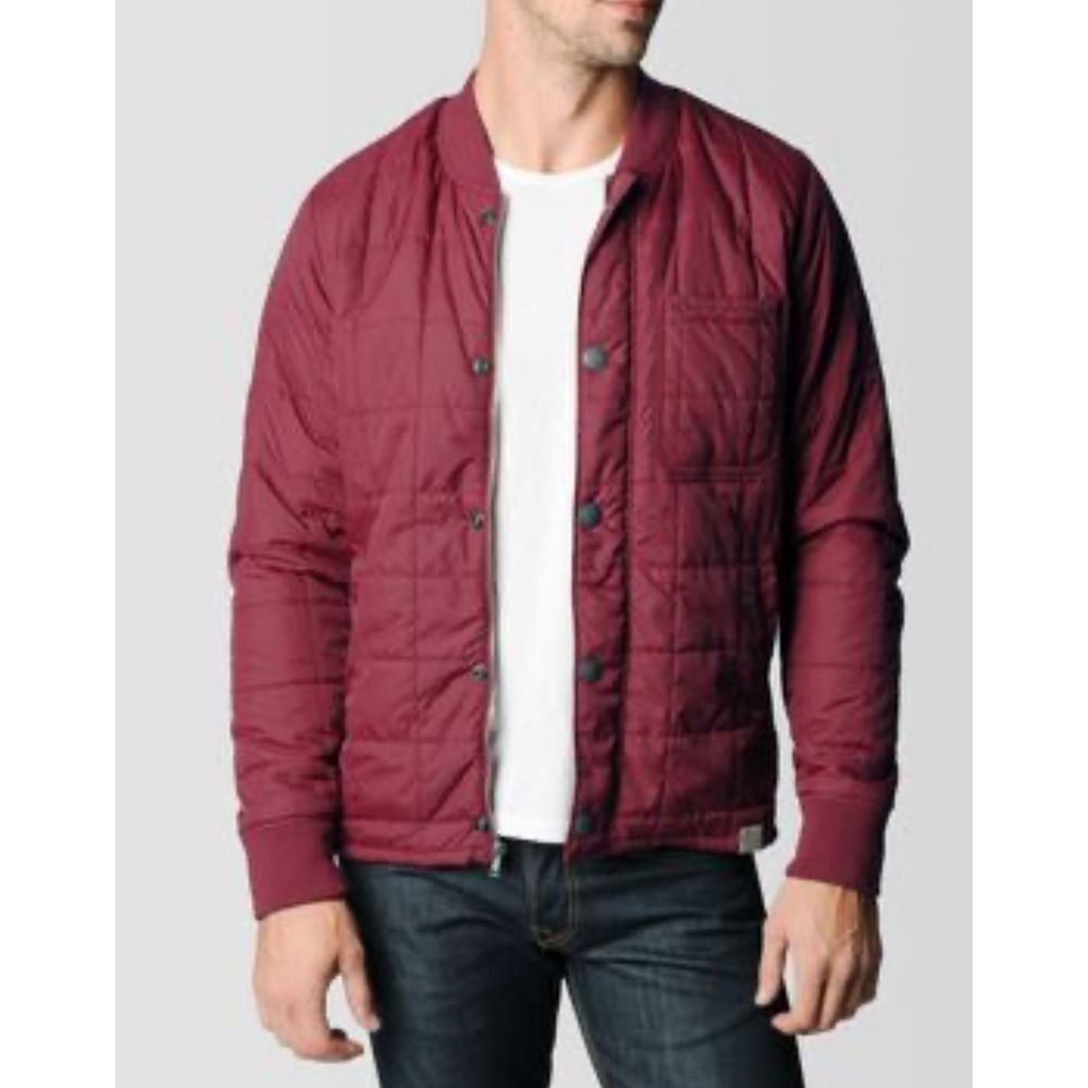 True Religion Quilted Nylon Mens Jacket Burgundy size XL